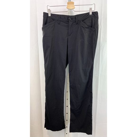 EDDIE BAUER Stretch Nylon Roll Up Pants Zip Fly Camp Hike Outdoor Black Size 8 - Picture 10 of 10